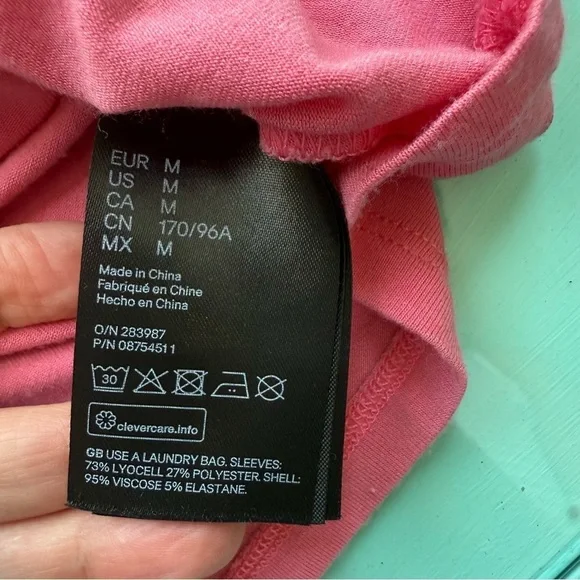 H&M Pink Ruffled Puff Sleeve Blouse Women’s M Streetwear Casual - Picture 11 of 11